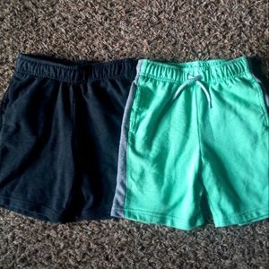 2 Pairs Cat & Jack Boys Shorts Size XS 4/5 green and dark gray cotton